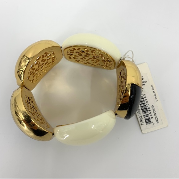 Trina Turk Stretch gold black cream bracelet - Picture 4 of 10